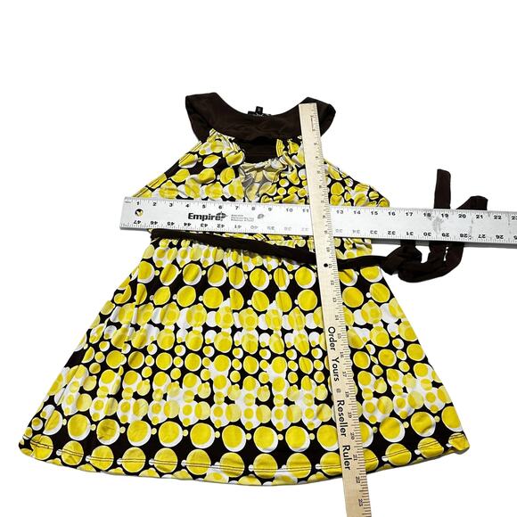 Y2K 2000s Rampage Babydoll Top Size M Yellow Brown Polka Dots Mod Aesthetic - Picture 4 of 6